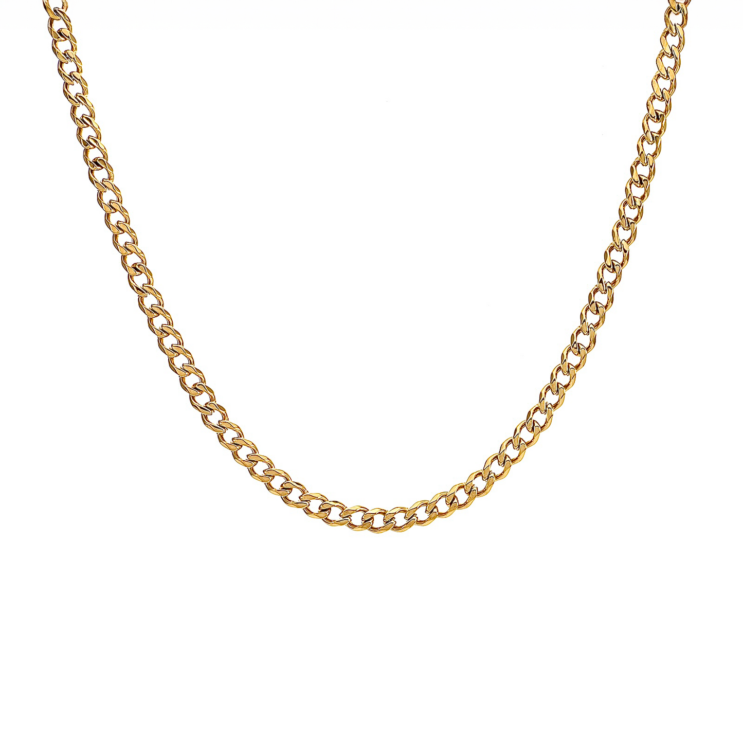 C014G B.Tiff Gold Curb Link Chain Necklace/ 4mm
