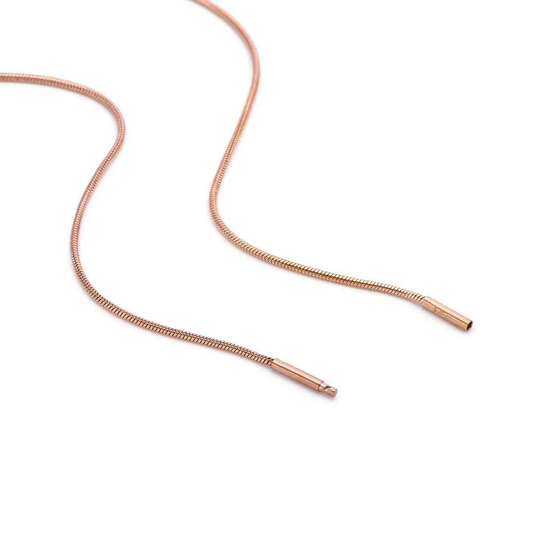 C030RG B.Tiff Rose Gold Coil Chain Necklace, 1.2mm/ 1.5mm (An exclusive clasp design)