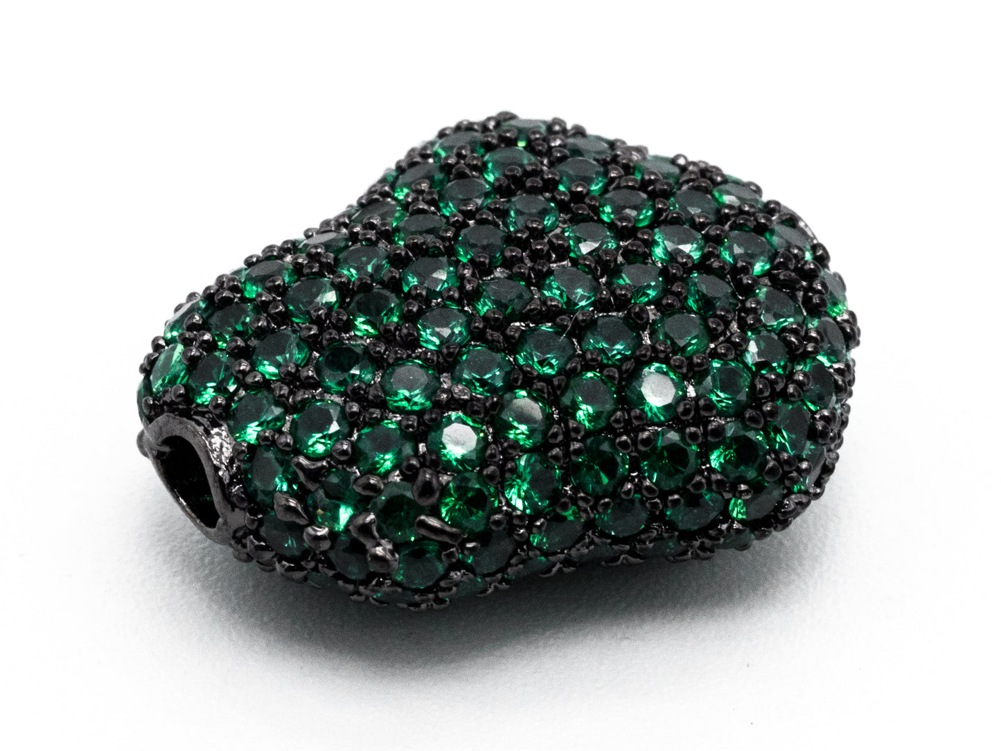 Green CZ Micro Pave Nugget Shape Spacer Beads with for Bracelet/Necklace, Cubic Zirconia Beads,15x17x8mm, sku#Y57
