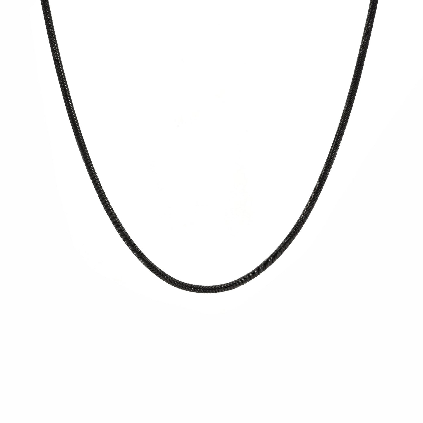 C060B B.Tiff Black Coil Chain Necklace/ 2mm Thick (An exclusive clasp design)