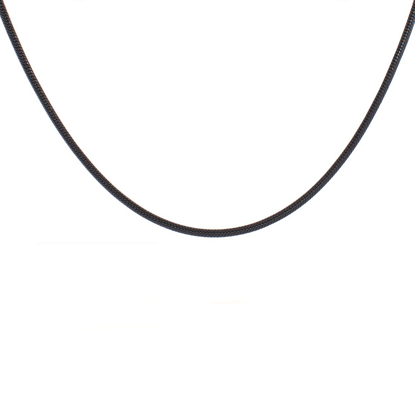 C062B B.Tiff Press Lock Black Coil Chain Necklace/ 2.5mm Thick