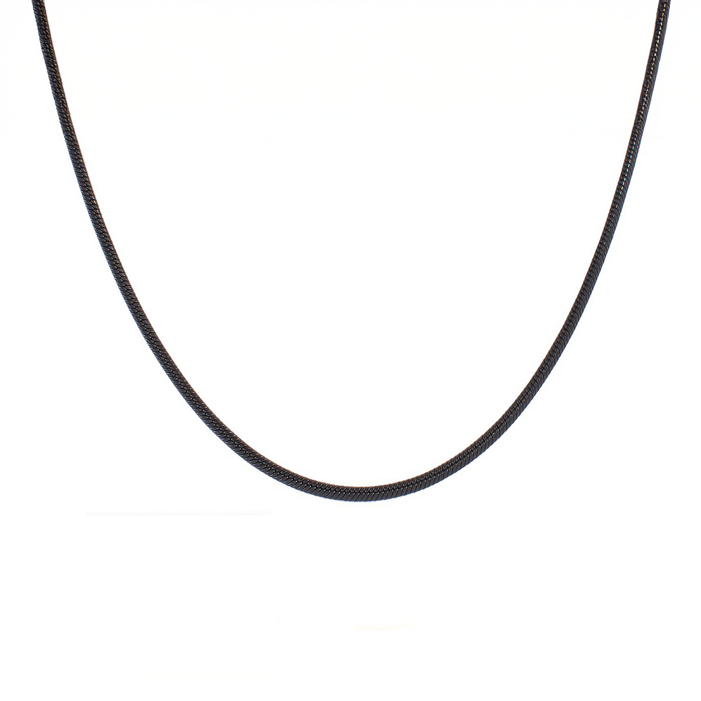 C062B B.Tiff Press Lock Black Coil Chain Necklace/ 2.5mm Thick