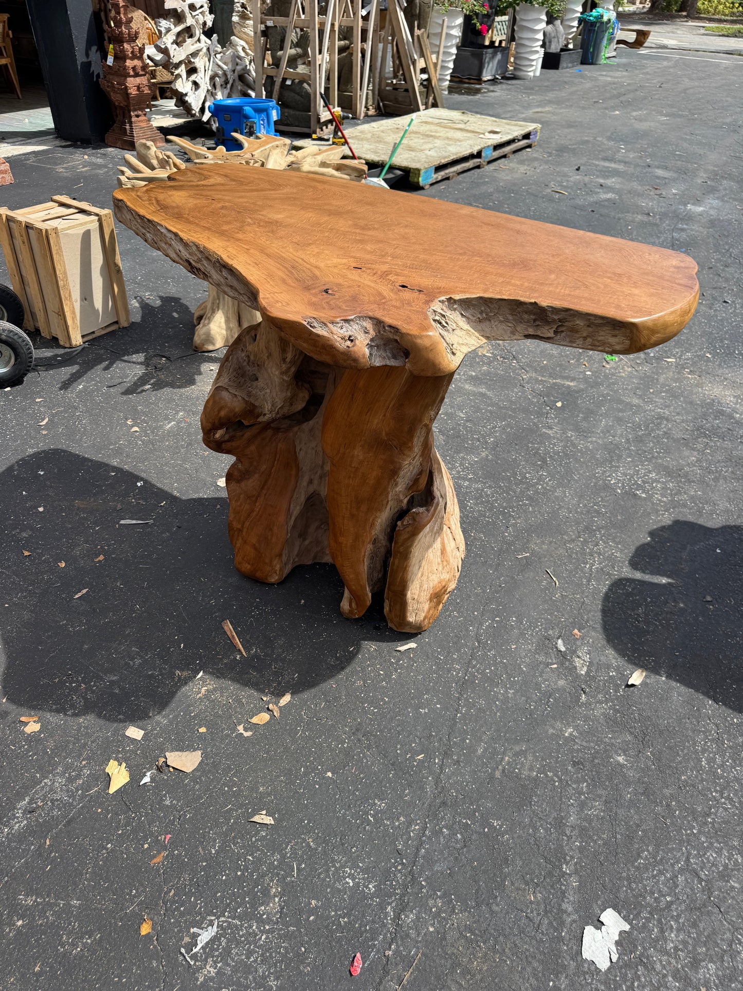 Teak Root Slab Top Bar Table XL (B)