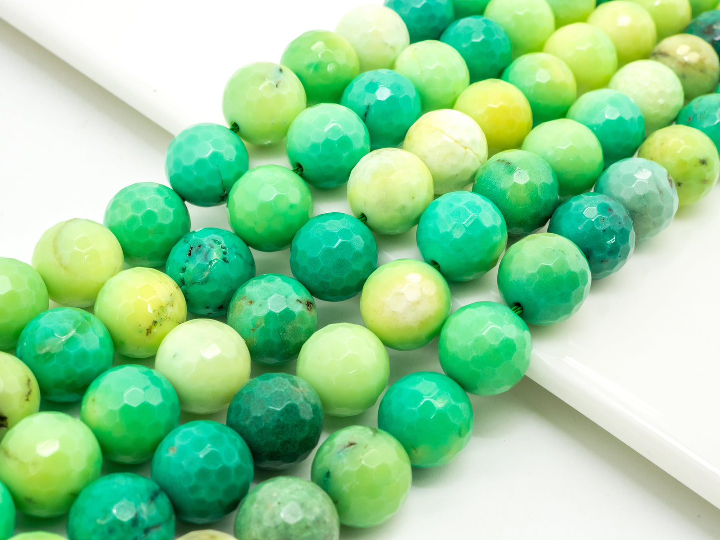 Top Quality Natural Green Opal Faceted Round Beads, 6mm/8mm/10mm/12mm/14mm Natural Beads,15.5" Full Strand, SKU#U182
