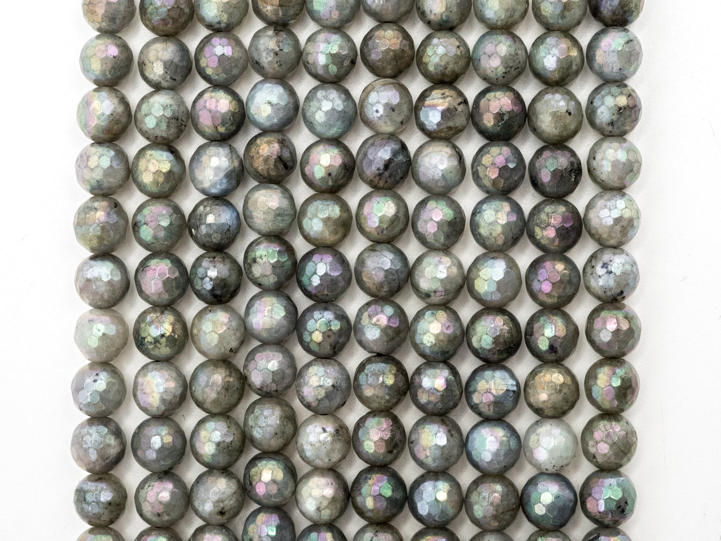 Quality Natural plated Labradorite Faceted Round Beads, 4mm/10mm/12mm Round Faceted Labradorite Gemstone Beads,15.5" Full Strand,SKU#U185
