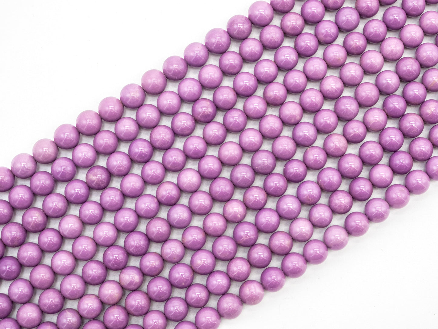 Top Quality Natural Genuine Phosphosiderite Smooth Round Beads, 8mm/10mm/12mm Purple Gemstone Beads,15.5" Full Strand,SKU#U178