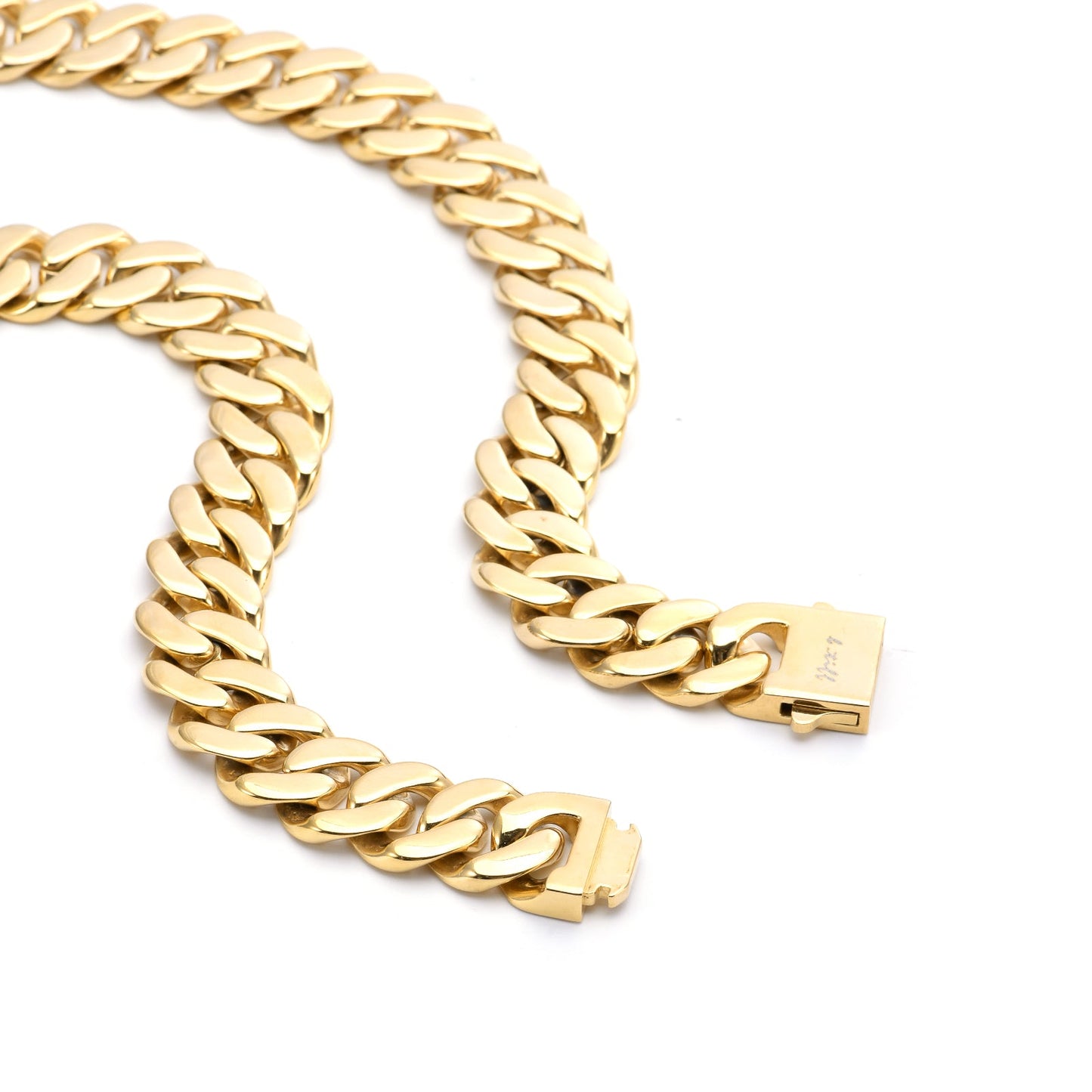 C160G B.Tiff Gold Plated Flat Cuban Link Necklace/ 16mm