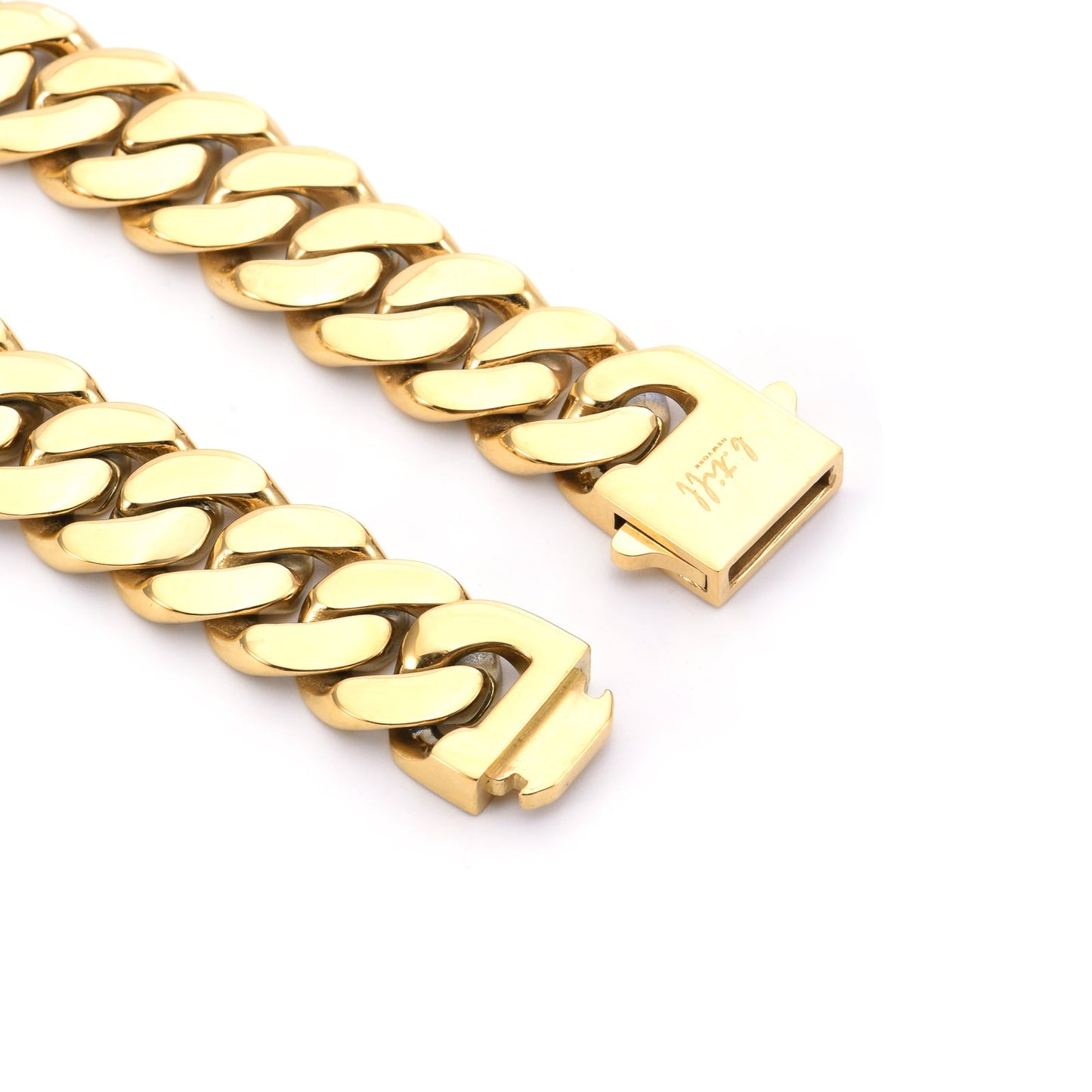 C160G B.Tiff Gold Plated Flat Cuban Link Necklace/ 16mm