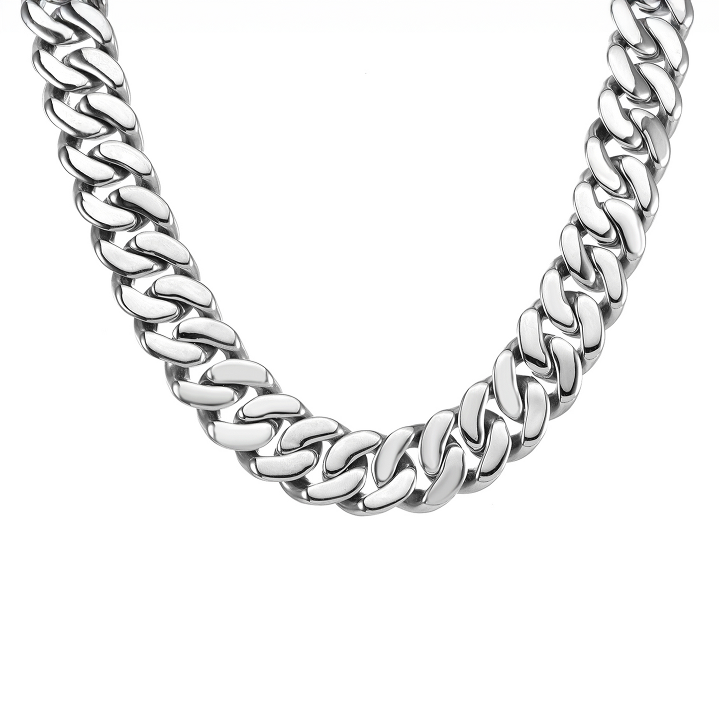 C160W B.Tiff Flat Cuban Link Necklace/ 16mm