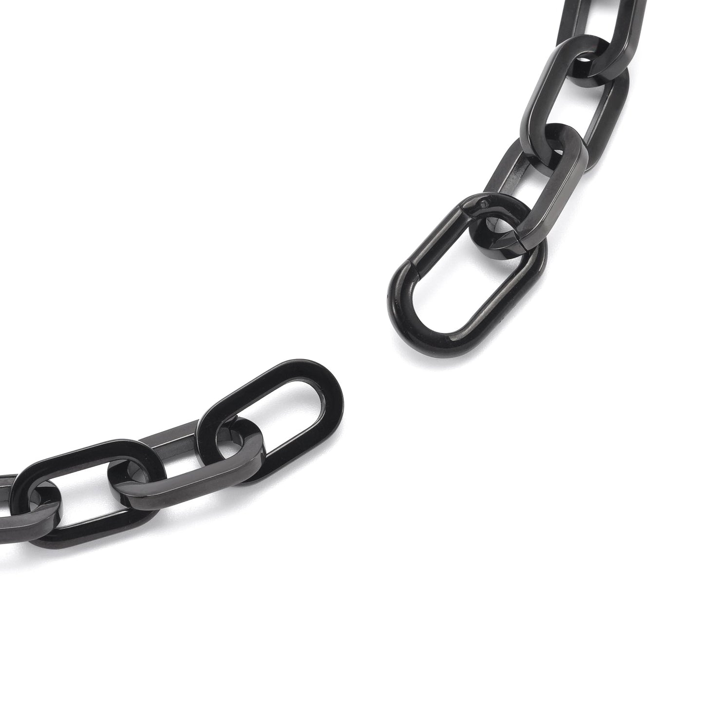 C200B B.Tiff Black Paperclip Chain Necklace