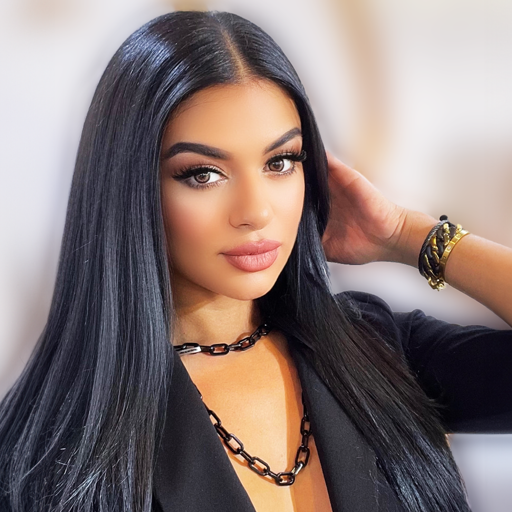 C200B B.Tiff Black Paperclip Chain Necklace