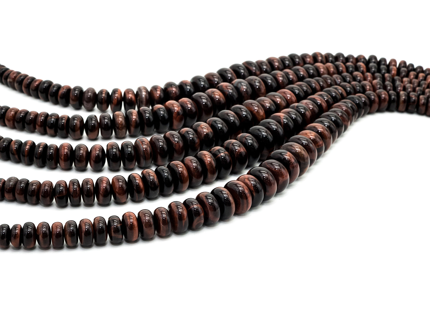 8-18mm High Quality Natural Red Tiger Eye Graduated, Rondelle Smooth/Faceted Gemstone Beads, 15inch strand, SKU#U191/U201