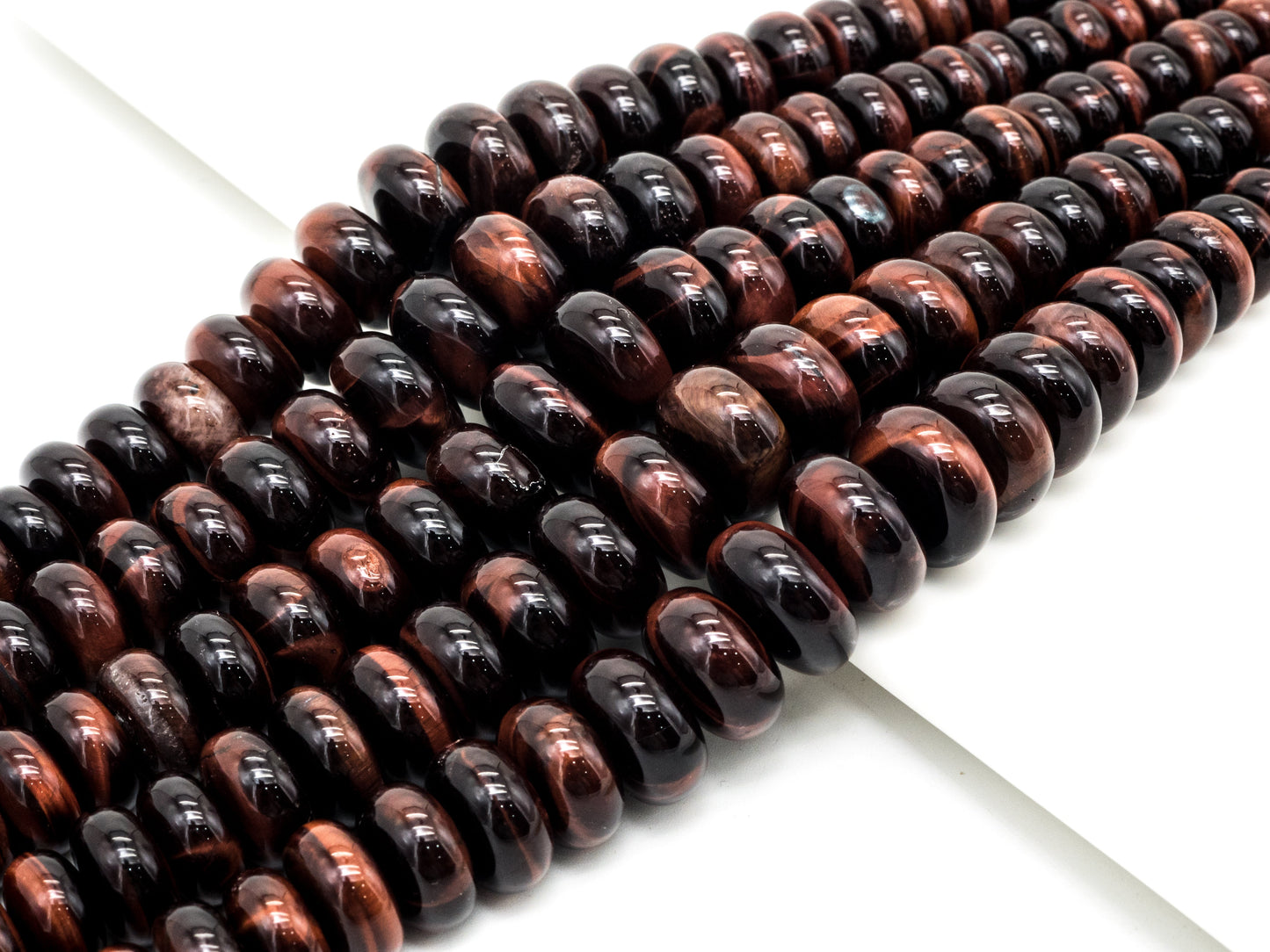 8-18mm High Quality Natural Red Tiger Eye Graduated, Rondelle Smooth/Faceted Gemstone Beads, 15inch strand, SKU#U191/U201