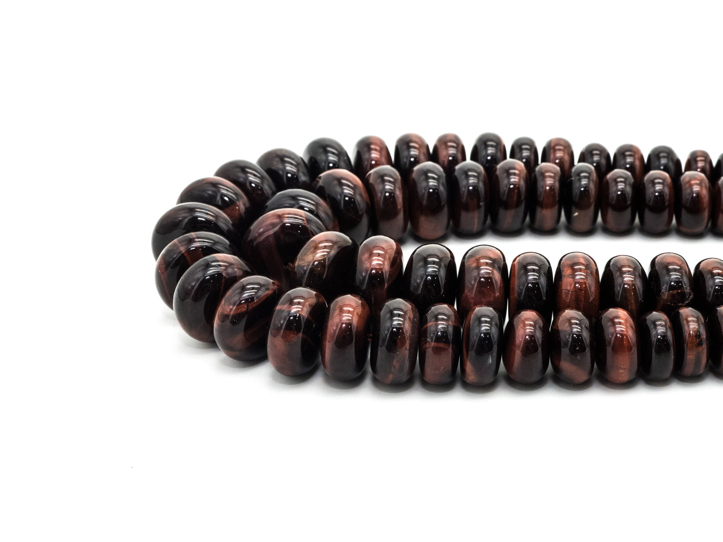 8-18mm High Quality Natural Red Tiger Eye Graduated, Rondelle Smooth/Faceted Gemstone Beads, 15inch strand, SKU#U191/U201