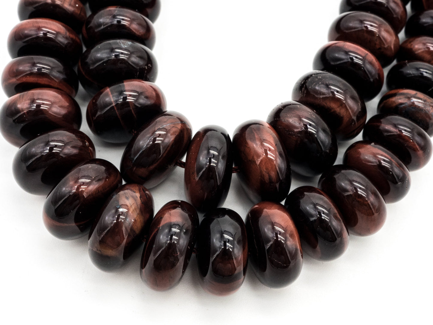 8-18mm High Quality Natural Red Tiger Eye Graduated, Rondelle Smooth/Faceted Gemstone Beads, 15inch strand, SKU#U191/U201