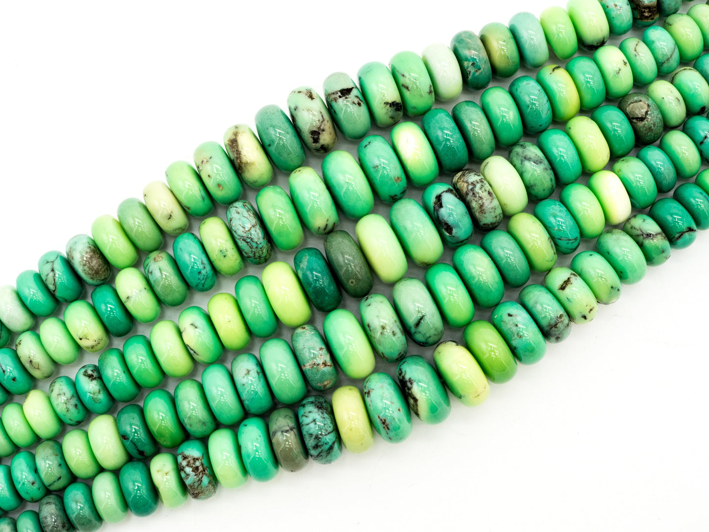 8-18mm High Quality Natural Green Opal Graduated,Rondelle Smooth/Faceted Gemstone Beads,Green Color Beads, 15.5inch strand, SKU#U194