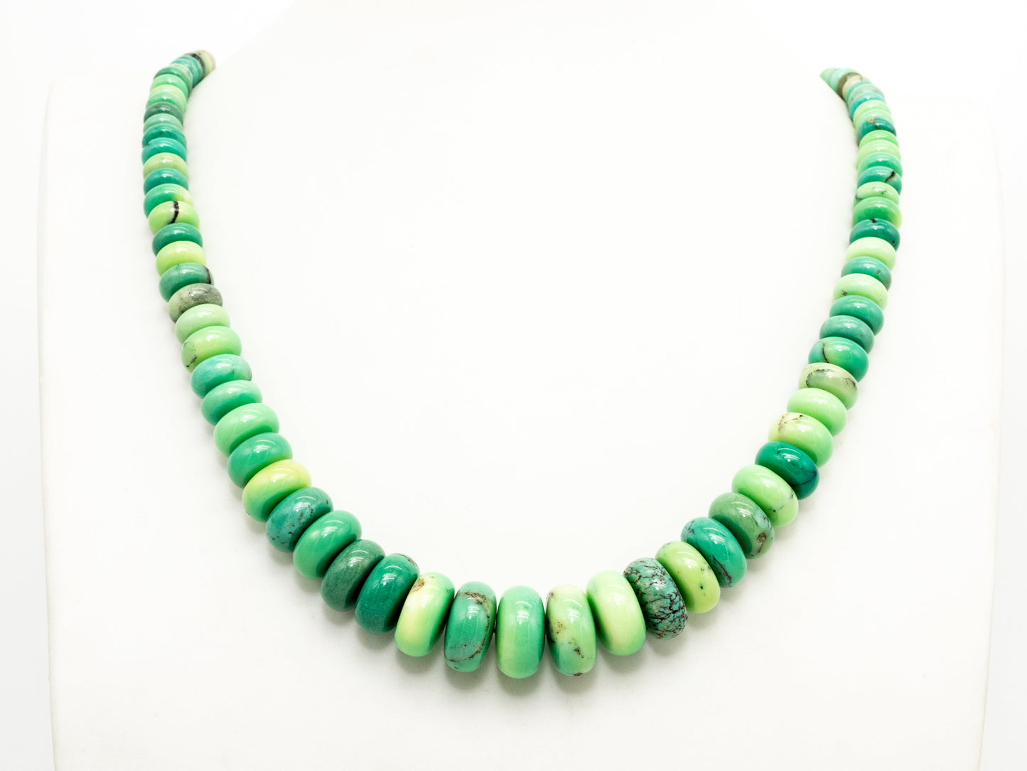 8-18mm High Quality Natural Green Opal Graduated,Rondelle Smooth/Faceted Gemstone Beads,Green Color Beads, 15.5inch strand, SKU#U194