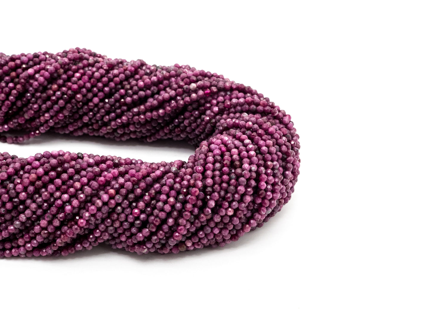 High Quality Natural Ruby Faceted Round 3mm Beads