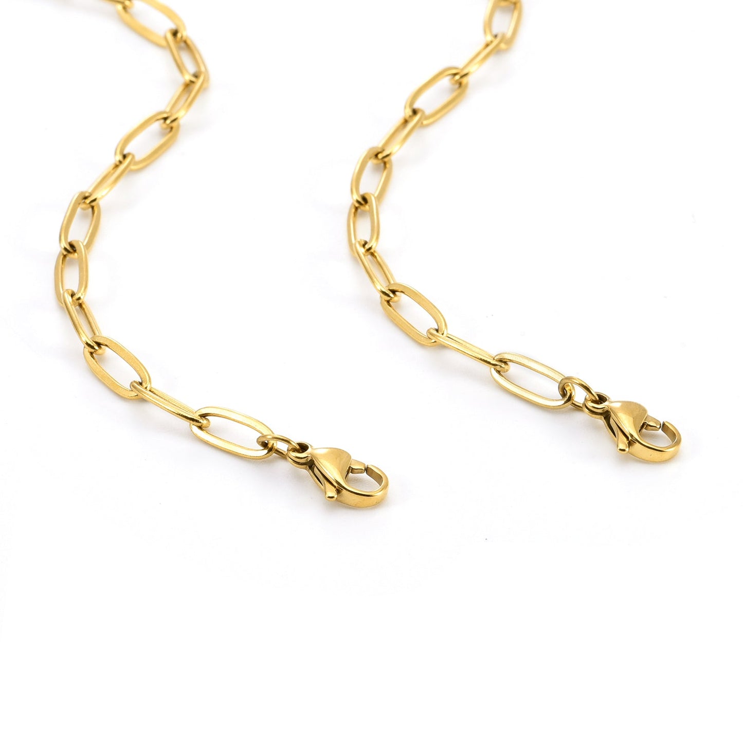 C400G B.Tiff Gold Oval Paperclip Link Chain Necklace/ 32"