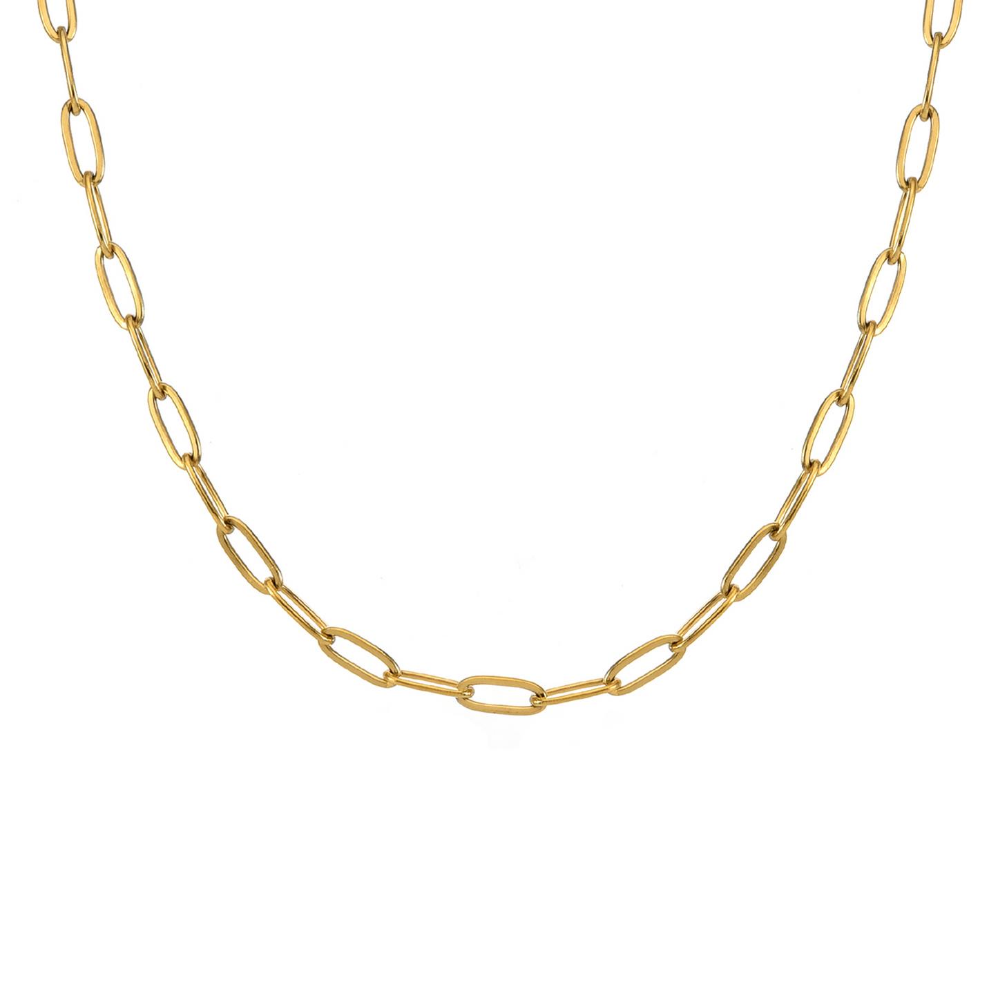 C400G B.Tiff Gold Oval Paperclip Link Chain Necklace/ 32"