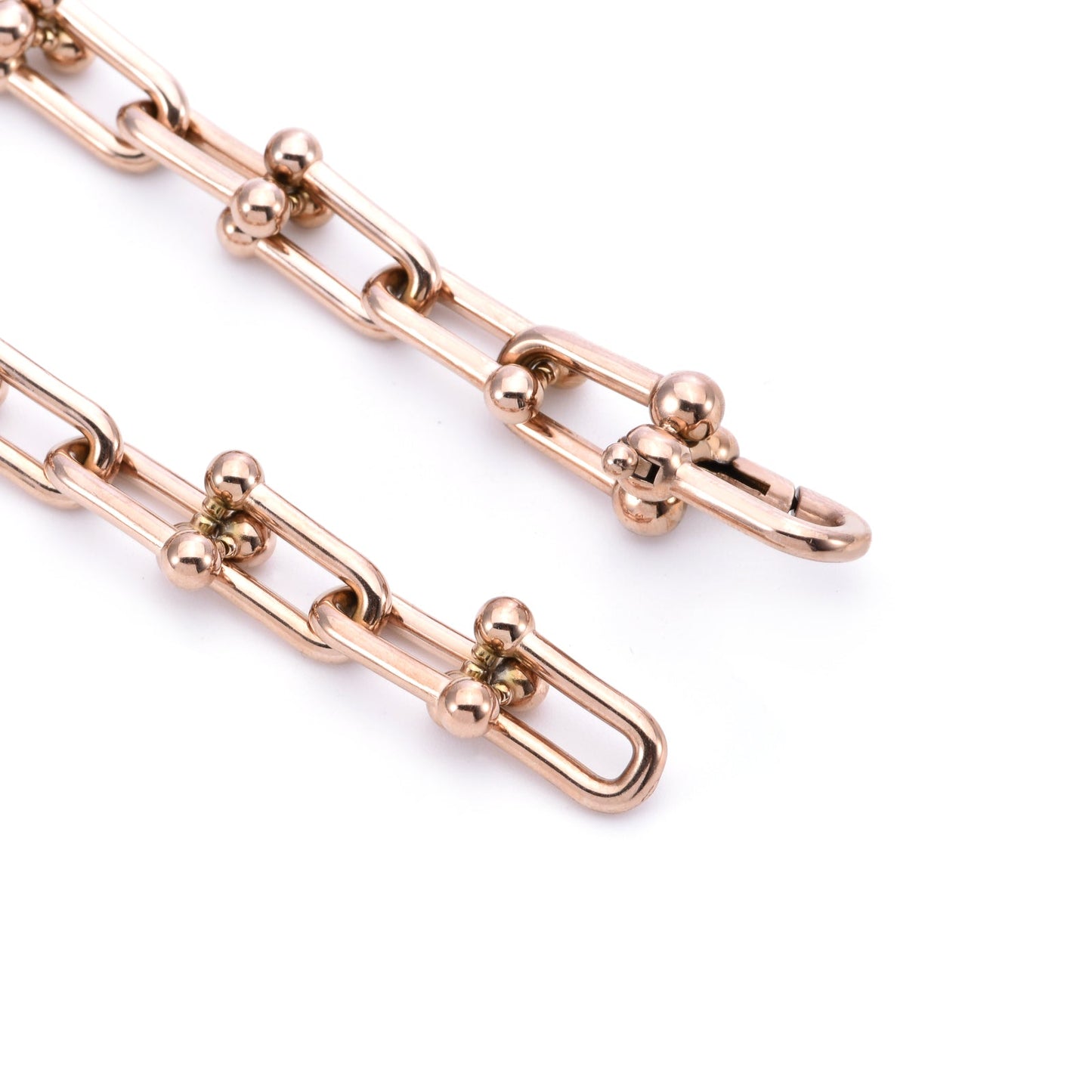 C525RG B.Tiff Rose Gold Horseshoe Link Chain Necklace