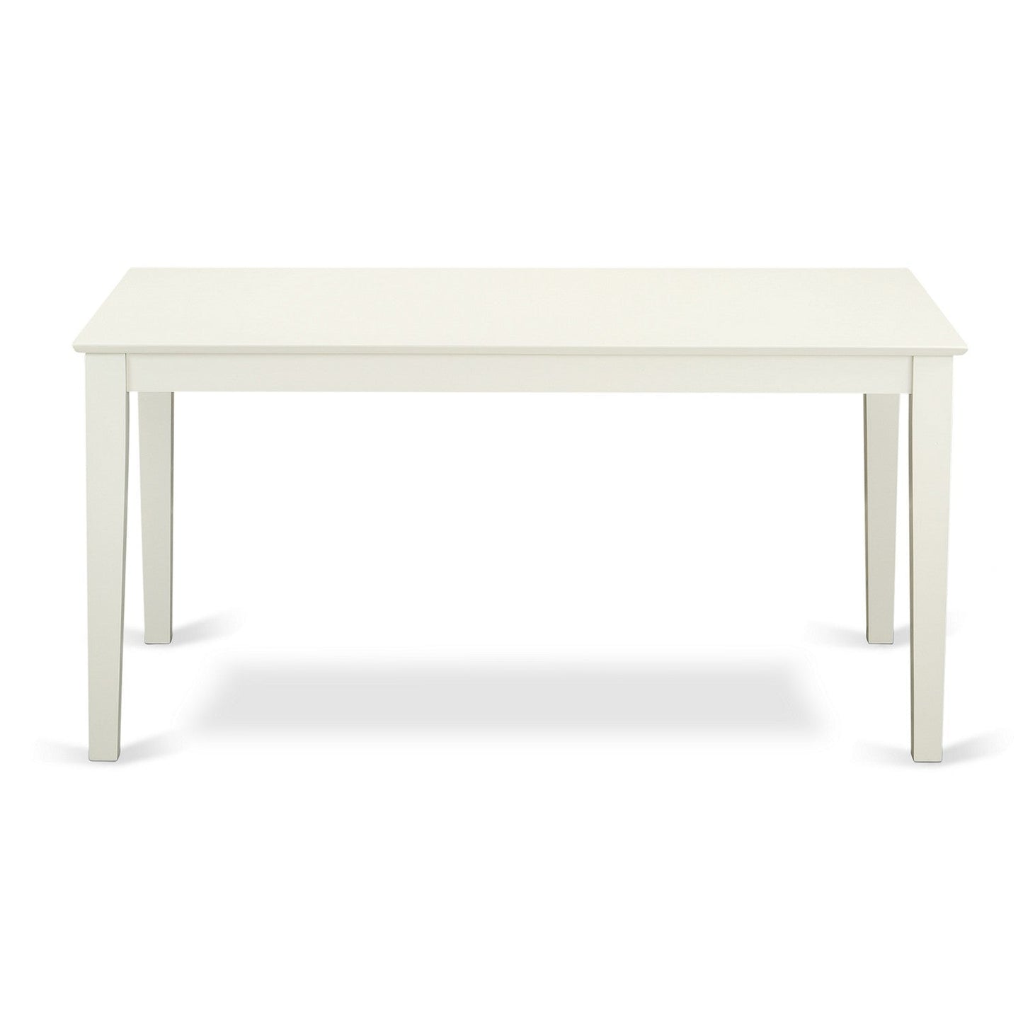 EAST WEST FURNITURE - CAVE5-LWH-15 - 5 Piece Dining Table Set - 4 Baby Blue Linen Fabric Dining Chairs with High Back and 1 Wooden Dining Table - linen white Finish