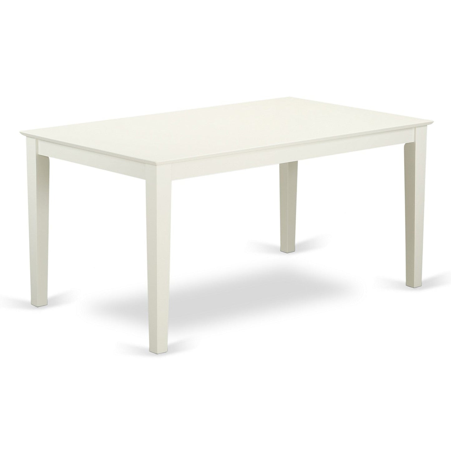 EAST WEST FURNITURE - CAVE5-LWH-15 - 5 Piece Dining Table Set - 4 Baby Blue Linen Fabric Dining Chairs with High Back and 1 Wooden Dining Table - linen white Finish