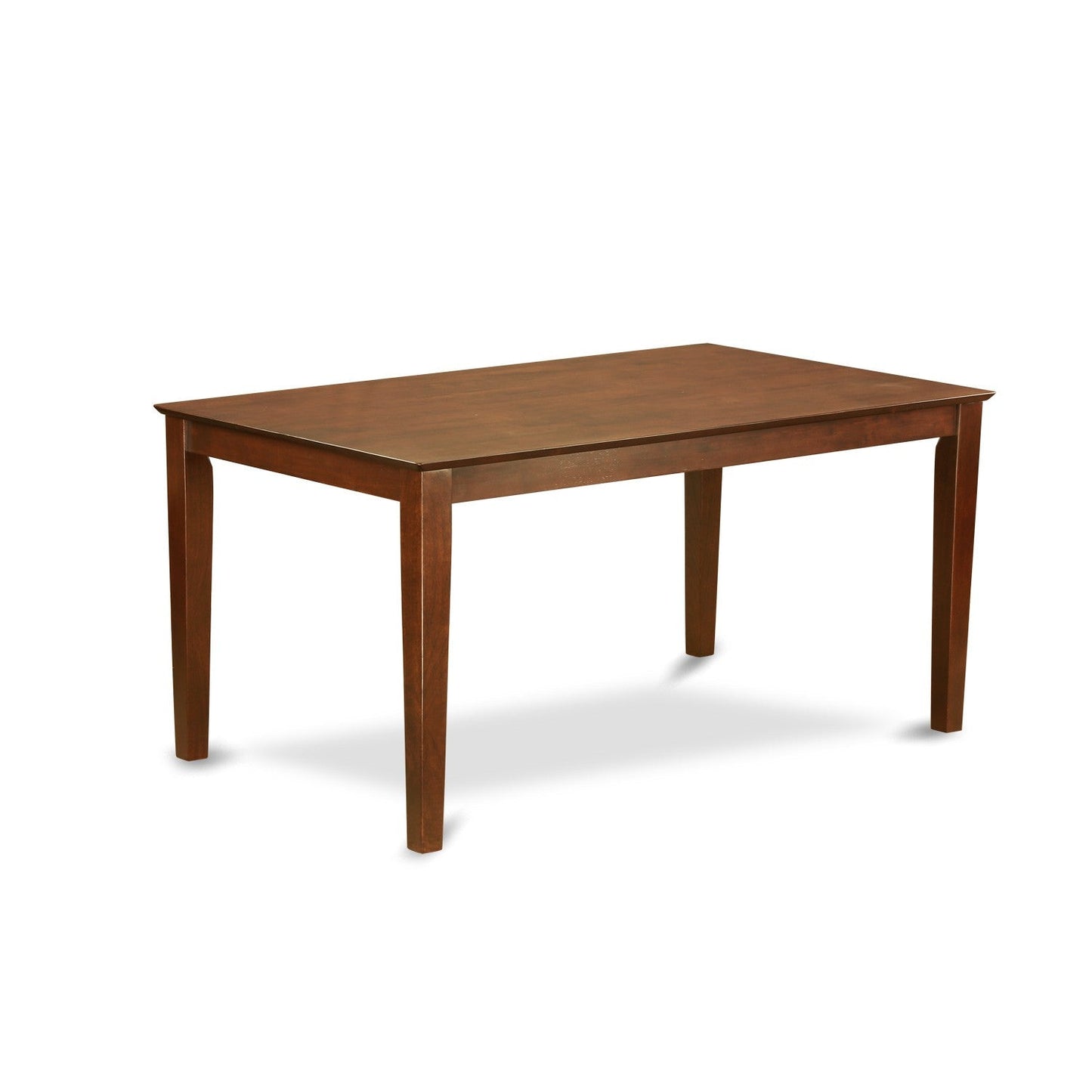 EAST WEST FURNITURE - CAVE7-MAH-47 - 7 Pc Modern Dining Table Set - 6 Light Sable Linen Fabric Kitchen Chairs with High Back and 1 Dining Table - Mahogany Finish