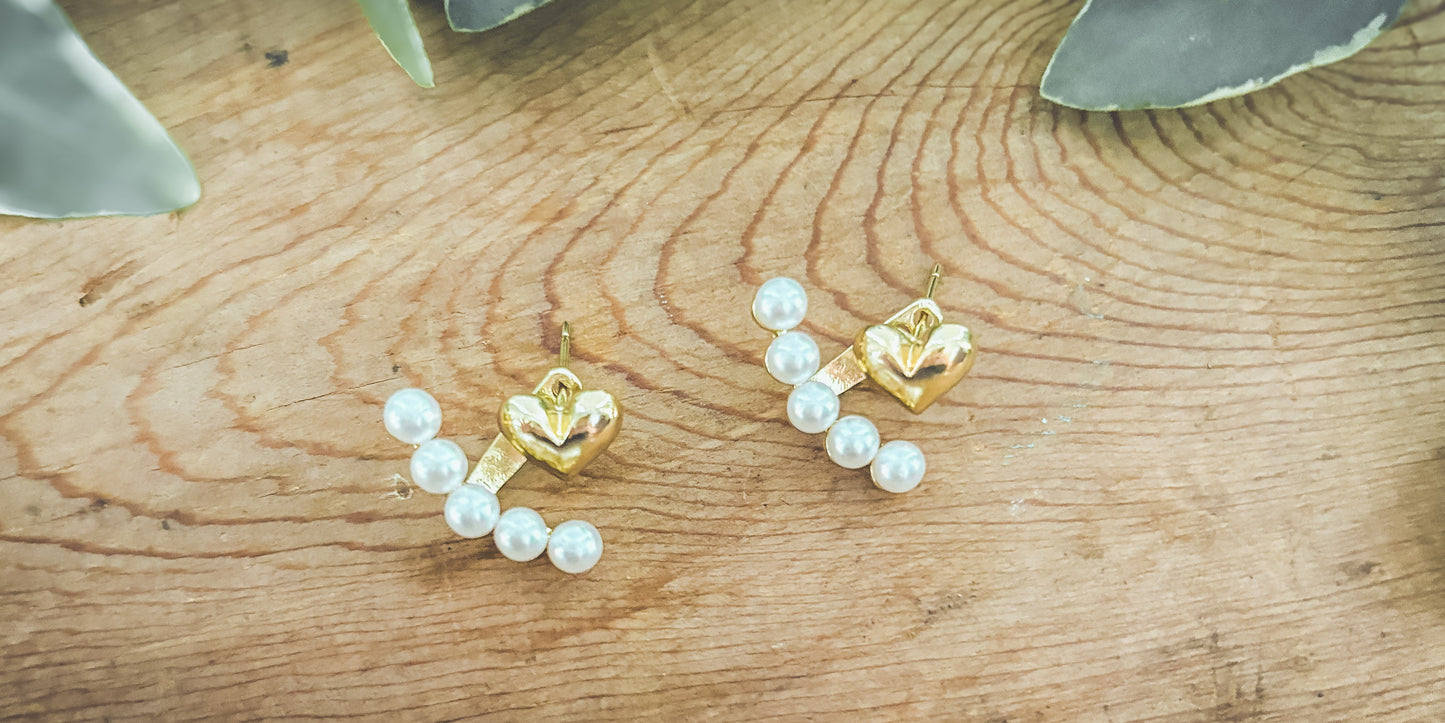 Sweetheart Pearl Jacket Earrings