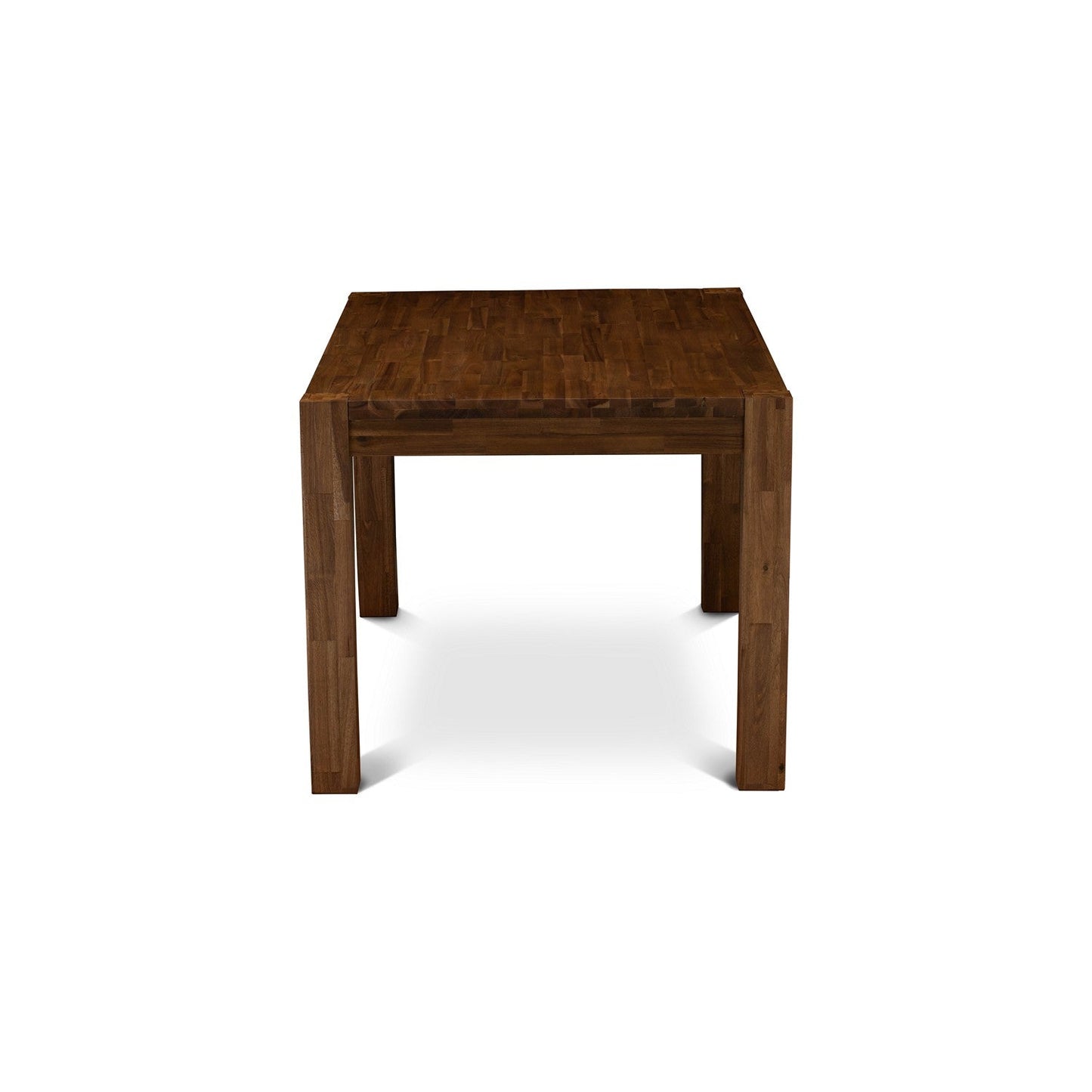 EAST WEST FURNITURE - CNAB7-NN-35 - 7-Pc Dining Room Set- 6 Dining Padded Chairs and dining table - Doeskin Linen Fabric Seat and High Chair Back (Antique Walnut Finish)