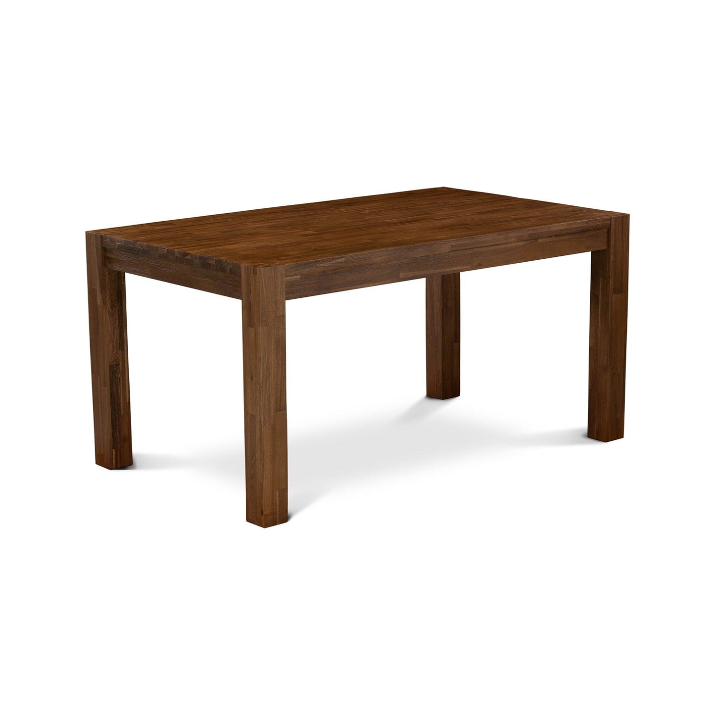 EAST WEST FURNITURE - CNAB7-N8-05 - 7-Pc Modern Dining Set- 6 Parson Dining Chairs and Modern Kitchen Table - Grey Linen Fabric Seat and High Chair Back (Antique Walnut Finish)