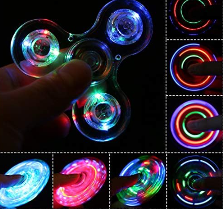 3個セット：LEDフィジェットスピナー – 光って回転、暗闇で光る感覚おもちゃ