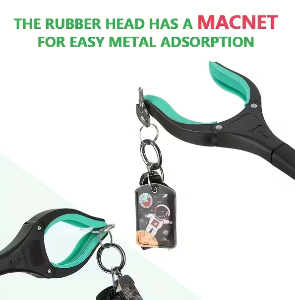 Pince de ramassage pliable en acier robuste – 81 cm avec aimant et poignée antidérapante