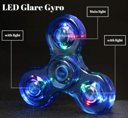 3個セット：LEDフィジェットスピナー – 光って回転、暗闇で光る感覚おもちゃ