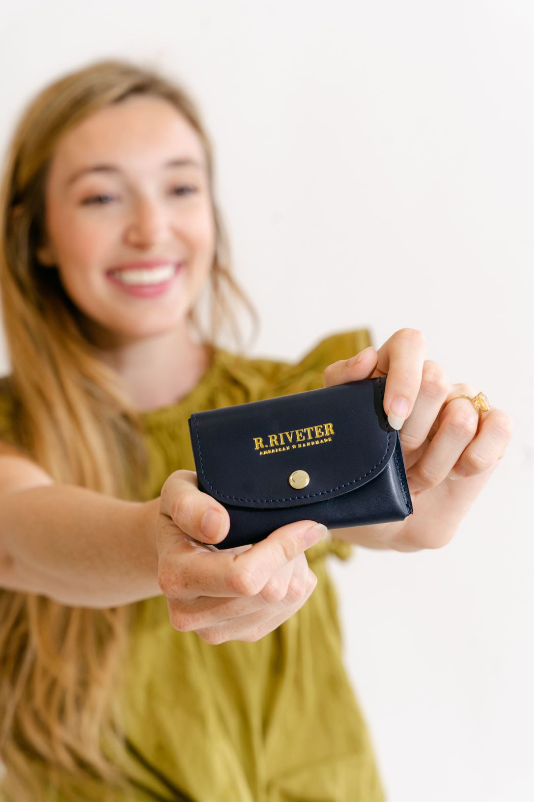 Ida Mini | Navy Leather Card Holder Wallet
