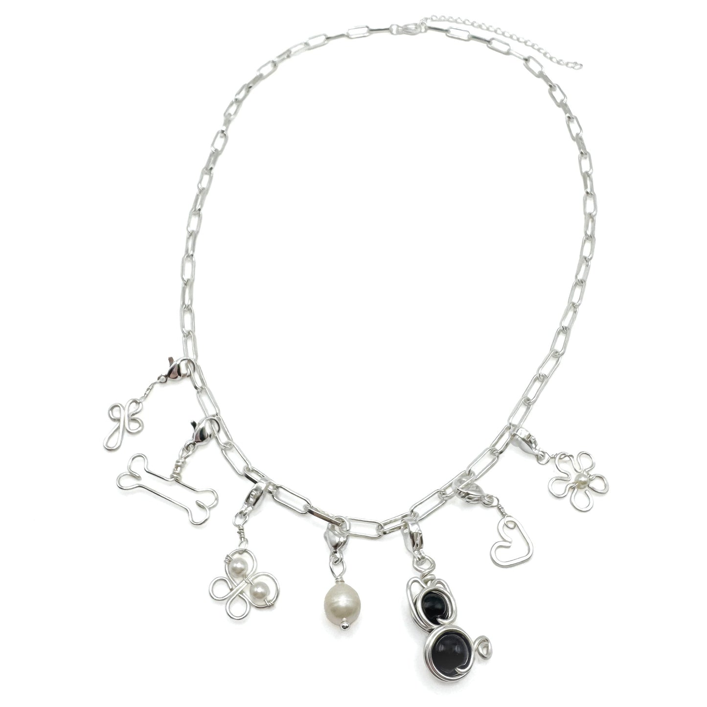 Cat silver charm