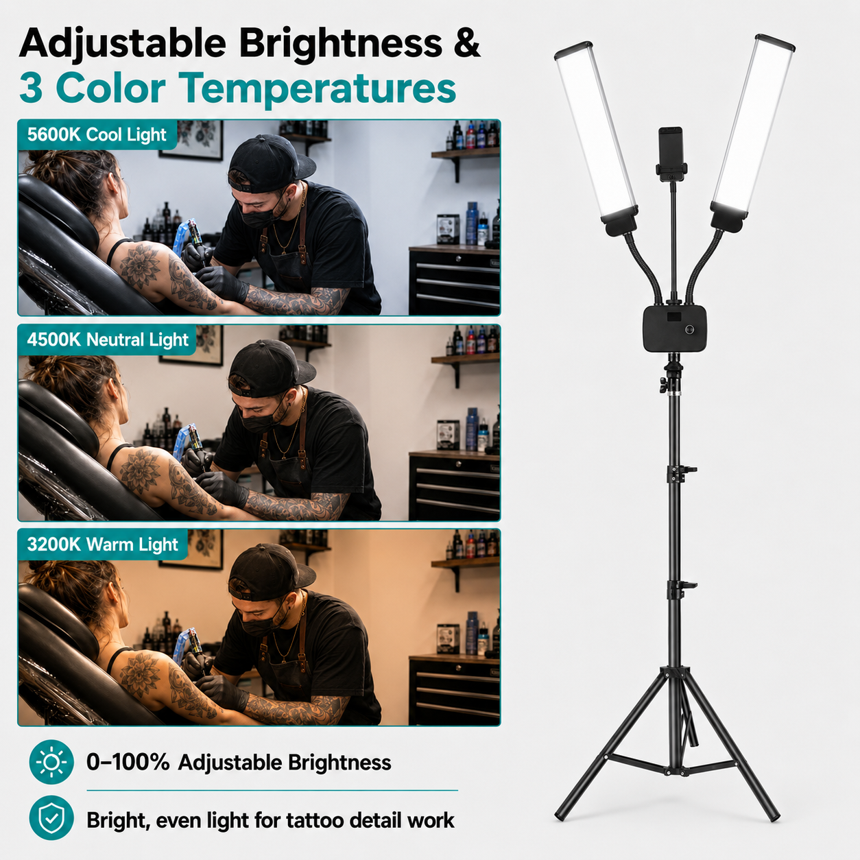 INKSOUL Flexible Double Arms LED Fill Light