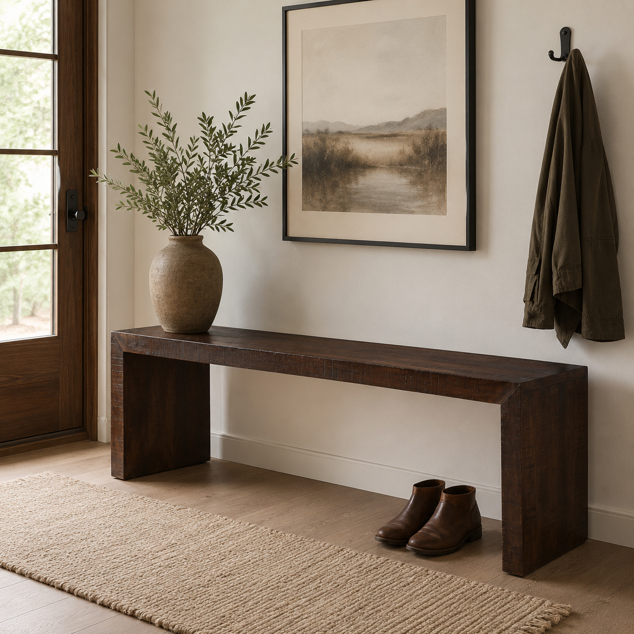 Timbergirl Dark Walnut Mango Wood Bench - 60"