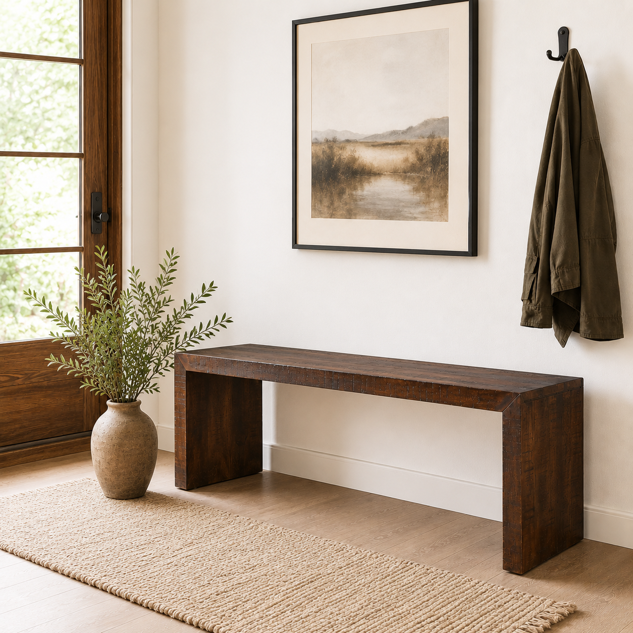 Timbergirl Dark Walnut Mango Wood Bench - 60"
