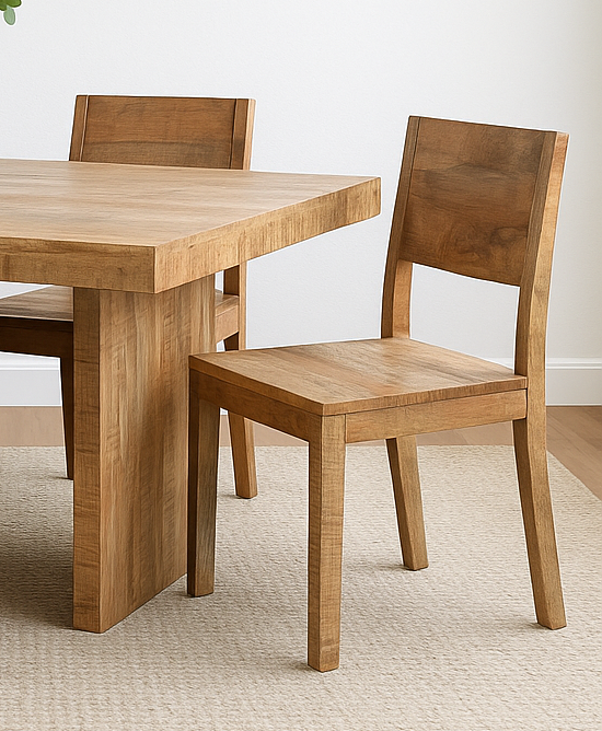 Timbergirl Solid Mango Wood Simple Chair -  Set of 2