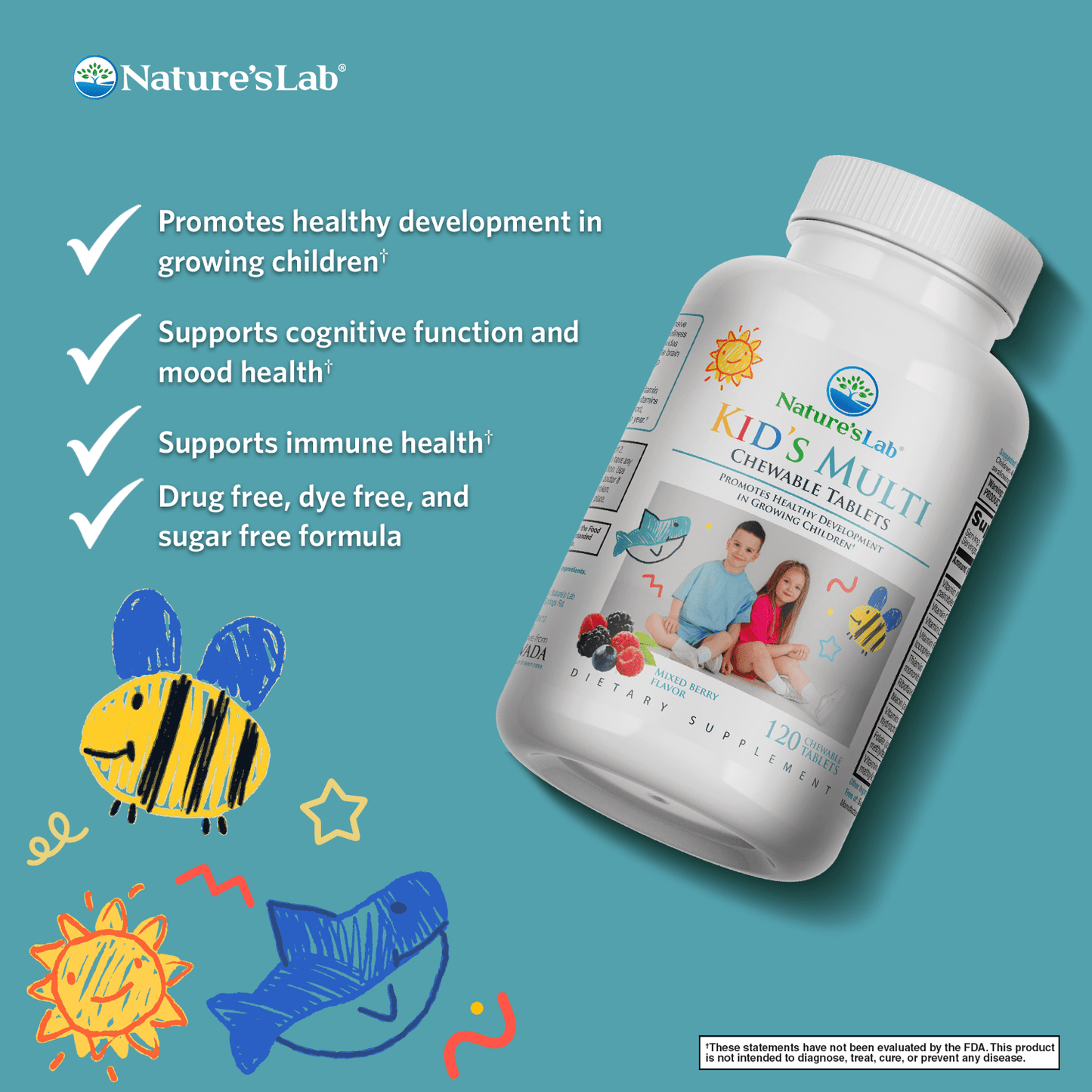 Nature's Lab Kid's Multivitamin - 120 Chewable Tablets