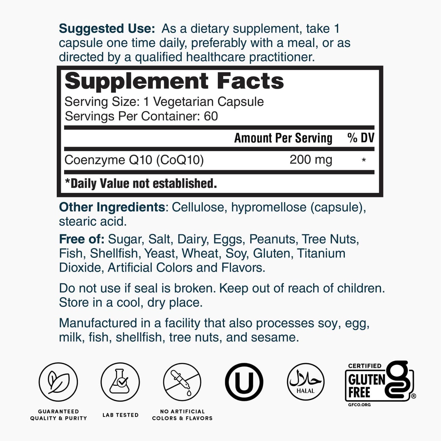 Nature's Lab CoQ10 200 mg - 60 Capsules
