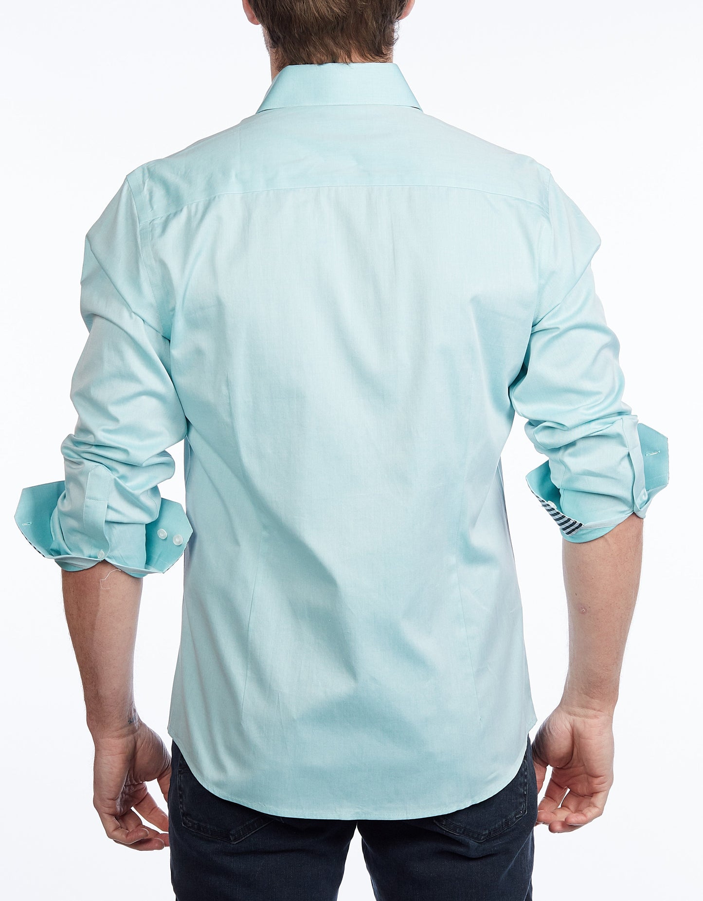 Contrast Collar Button-Up Shirt // Contemporary Fit - contrast  trimming- final sale - Size Small