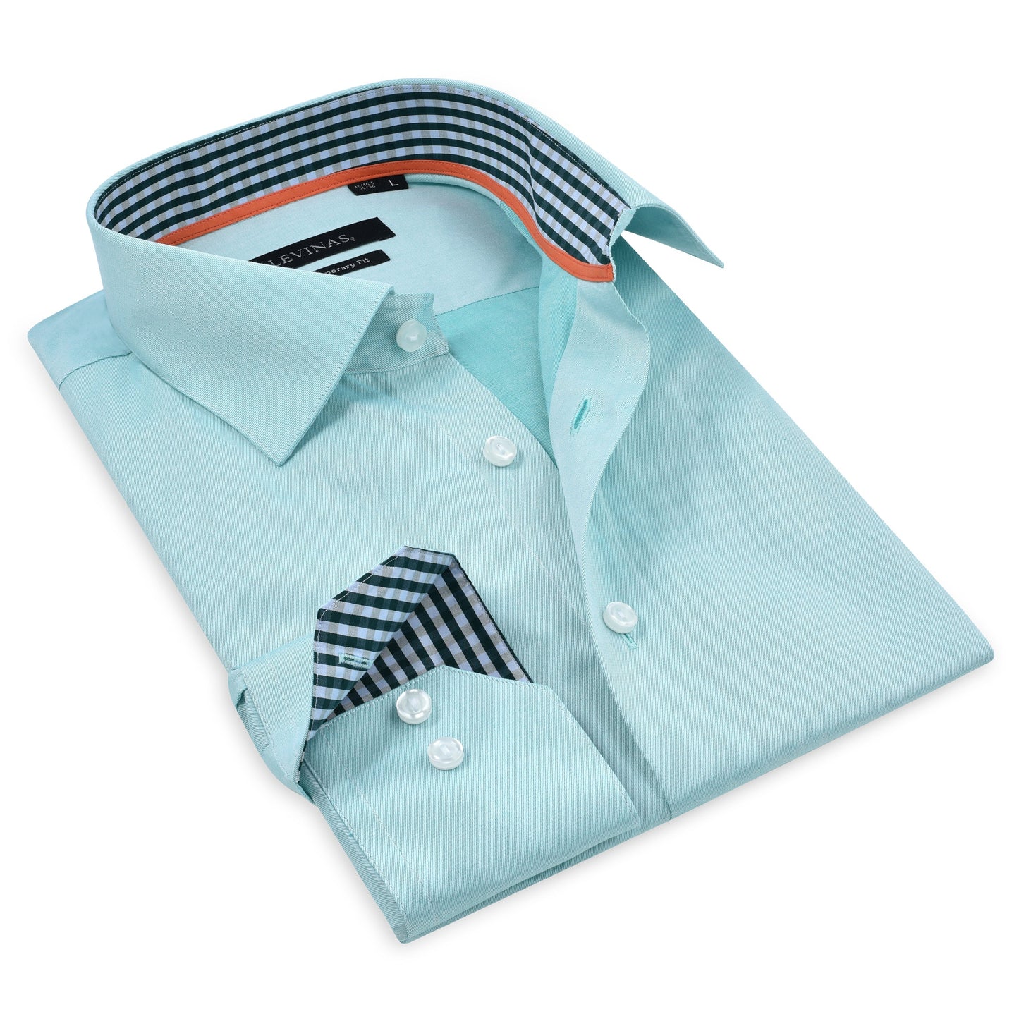 Contrast Collar Button-Up Shirt // Contemporary Fit - contrast  trimming- final sale - Size Small