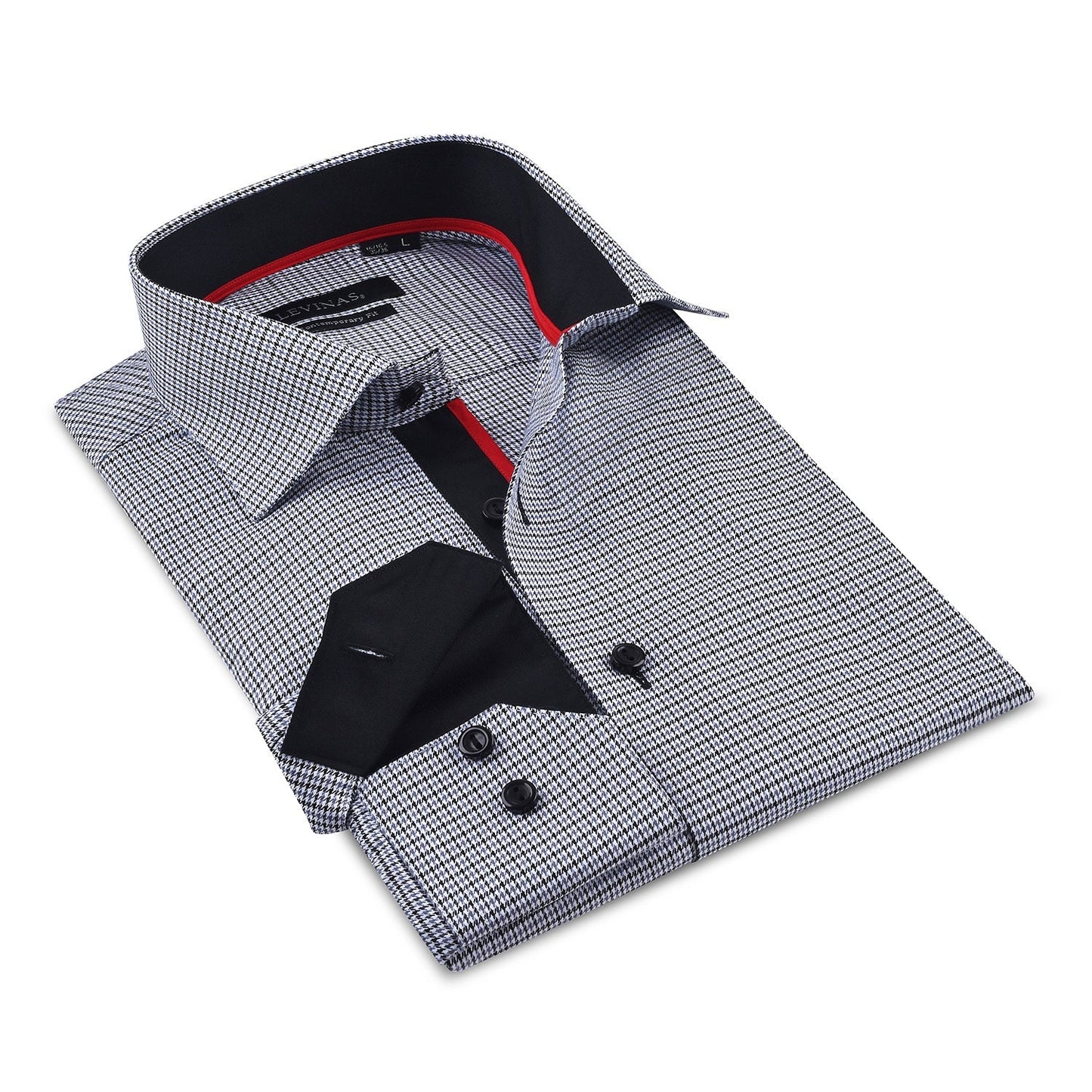 Contrast Collar Button-Up Shirt //  - Contemporary Fit - contrast  trimming- final sale - Size Small