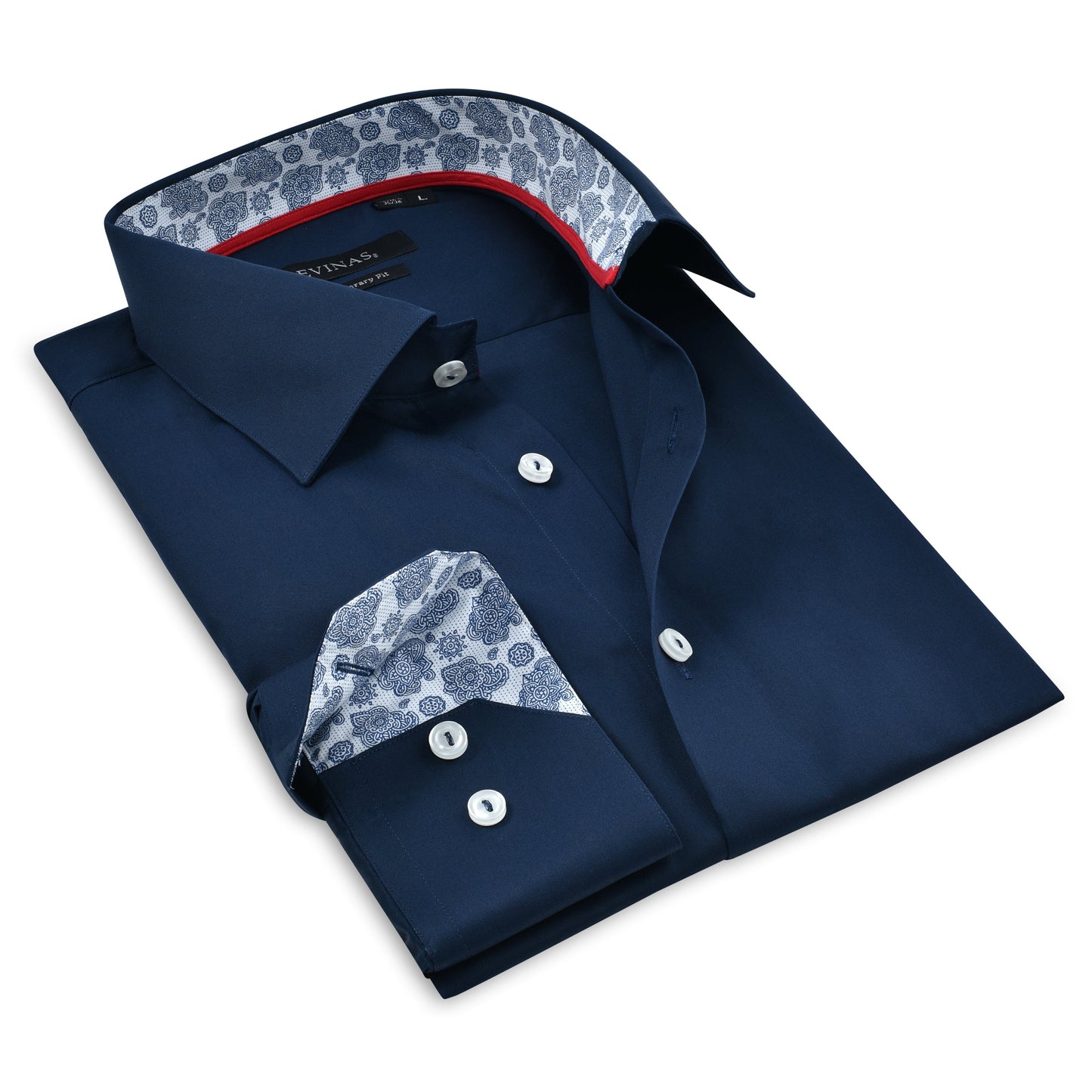 Contrast Collar Button-Up Shirt // Contemporary Fit - contrast  trimming - final sale - Size Small