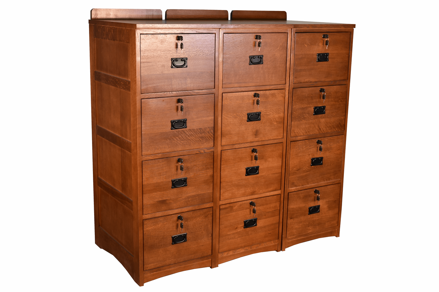 Mission Solid Oak 4 Drawer File Cabinet - Michaels Cherry