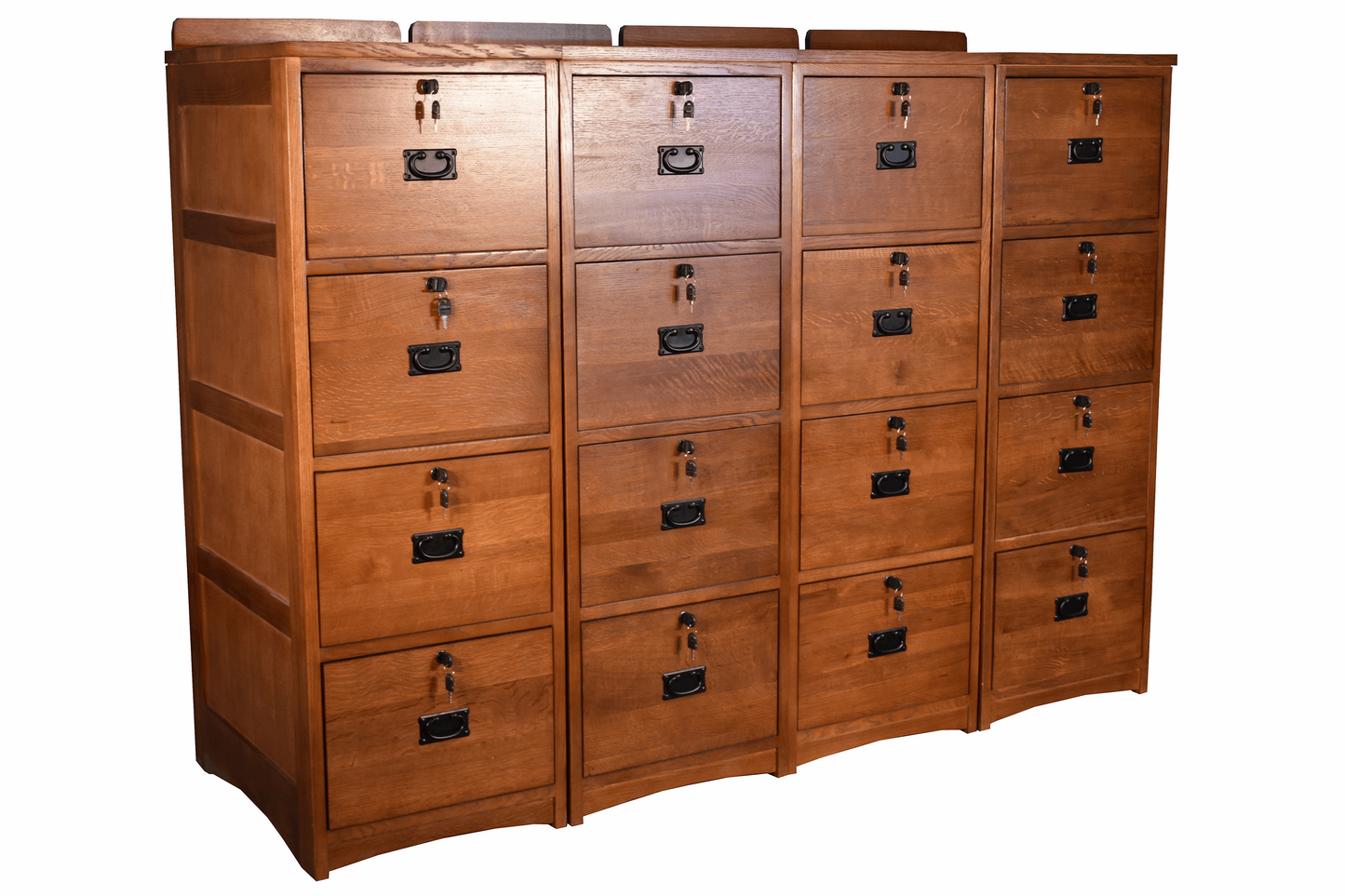 Mission Solid Oak 4 Drawer File Cabinet - Michaels Cherry
