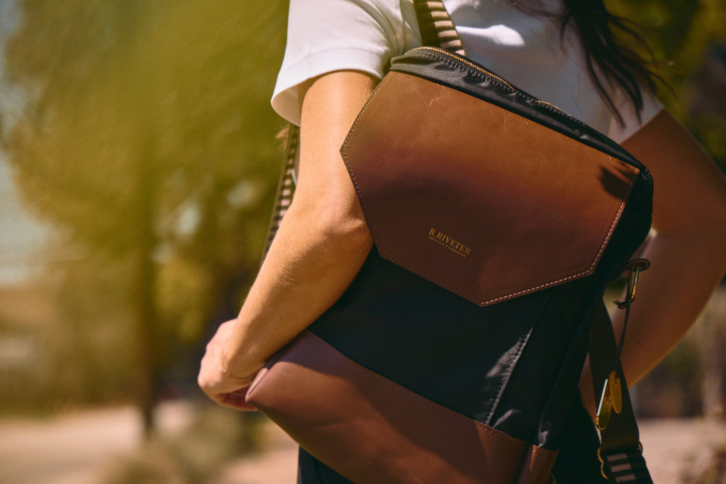 Corbin | Black Nylon + Brown Leather
