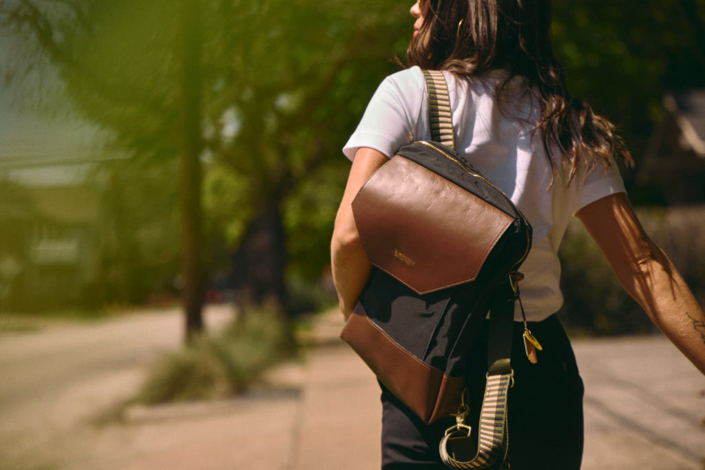 Corbin | Black Nylon + Brown Leather